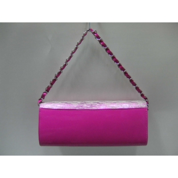 Korean Popular Style PU Evening bags with Lip Decoration-Rose red, black, white, pink