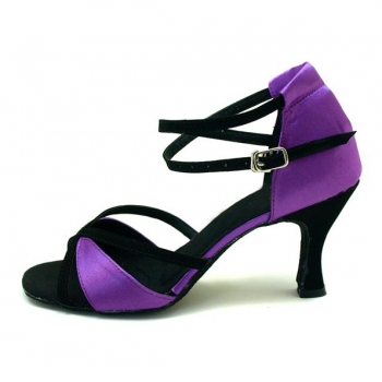Fashion M Font Tiger satin(pink/red/Purple) of Ladies Latin shoes