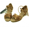 Five classic bronze with satin of Children Latin Shoes