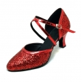 Red sequins of Women's modern shoes