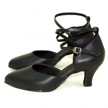 Top grade Black leather of Women's modern shoes