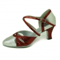 Horizontal Figure 8 Silver Red Flash Genuine leather of Women's modern shoes