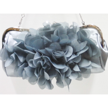 Europe Evening bags with Lace flowers-5Color: gray. Black. White. Red. Purple