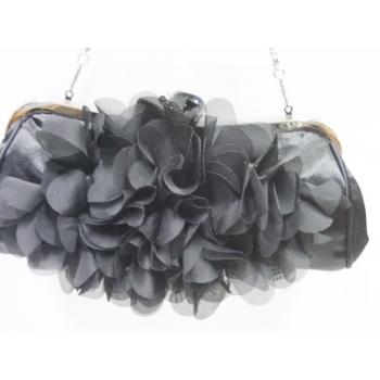 Europe Evening bags with Lace flowers-5Color: gray. Black. White. Red. Purple