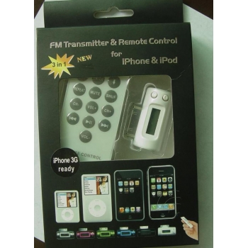  FM Transmitter & Remote control&Car charger for iPhone 3G&iPod