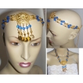 Gold Coins Chain head hat&Necklace for belly dance-2in1
