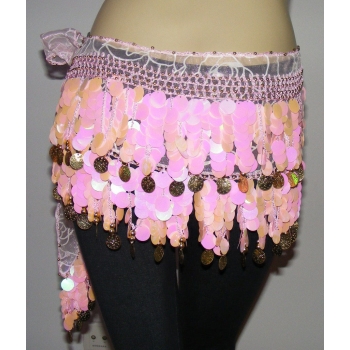 Color film gong 200 Coins Belly Dance Hip Scarf Skirt-3colors