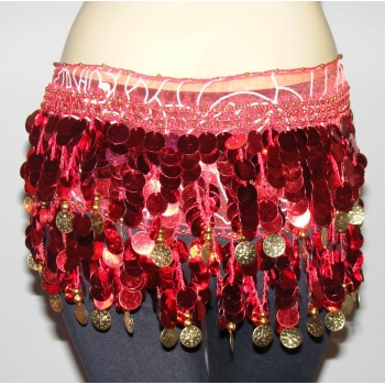 Color film gong 200 Coins Belly Dance Hip Scarf Skirt-3colors