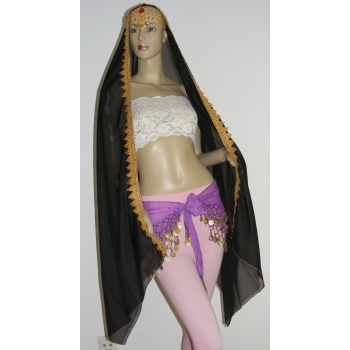 Arabian Gold-rimmed head scarf for belly dance-5colors