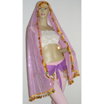 Hanging piece veil Scarf for belly dance-2color