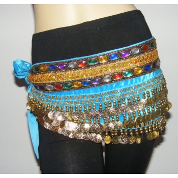 Double diamond&velvet Belly Dance Hip Scarf Skirt-6colors