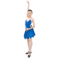 Child girls latin dance dress- Overall dress-Blue