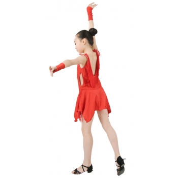 Child girls latin dance dress-Overall dress + arm sleeve