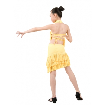 Child girls latin dance dress- 2 sets (shirt + skirt)