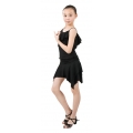 Child girls latin dance dress- 2 sets (shirt+skirt)