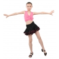Child girls latin dance dress- 2 sets (shirt+skirt)