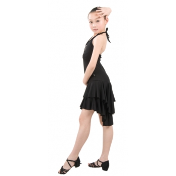 Child girls latin dance dress-Overall dress-Dark Pink or Black