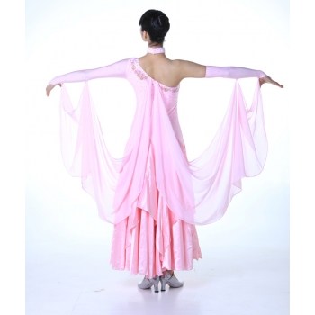 Ladies Ballroom Modern Waltz Tango Dance Dress-Over all dress-Rose