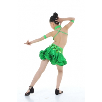 Child Girls/Ladies Latin dance dress-Over all dress in 3sets-Blue/Green