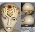 Gem&Heart-shape pendant Chain head piece hat bellydance