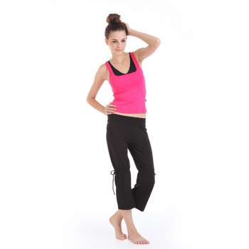 Yoga Slim fitting Sportswear clothing suits(Mixed colors casual vest+Cropped Pants)