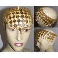 Gold Coins Chain head piece hat for belly dancing